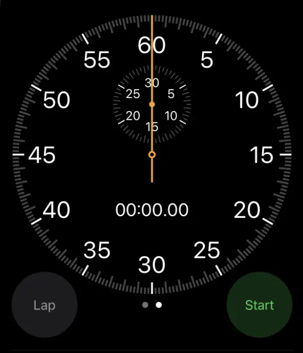 iPhone Stopwatch UI